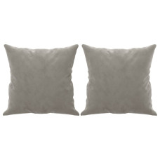 Perne Decorative, 2 Buc., Gri Deschis, 40X40 Cm, Catifea