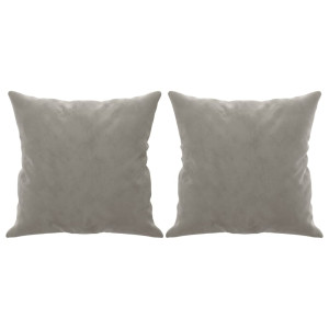 Perne Decorative, 2 Buc., Gri Deschis, 40X40 Cm, Catifea