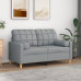 Perne Decorative, 2 Buc., Gri Deschis, Ø15X50 Cm, Textil