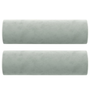 Perne Decorative, 2 Buc., Gri Deschis, Ø15X50 Cm, Catifea