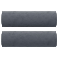 Perne Decorative, 2 Buc., Gri Închis, Ø15X50 Cm, Catifea