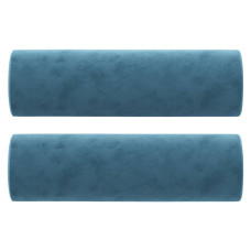 Perne Decorative, 2 Buc., Albastru, Ø15X50 Cm, Catifea