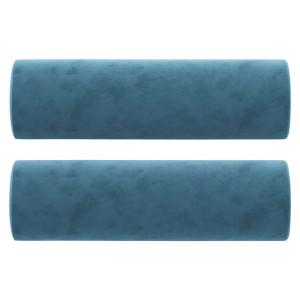 Perne Decorative, 2 Buc., Albastru, Ø15X50 Cm, Catifea