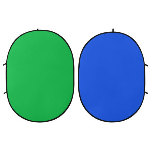 Ecran Fundal Studio Foto 2-În-1 Verde&Albastru 200X150 Cm Oval