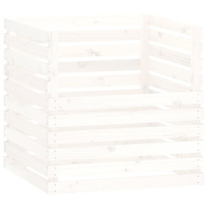 Compostor, Alb, 80X80X78 Cm, Lemn Masiv De Pin