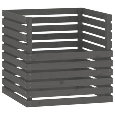 Compostor, Gri, 80X80X78 Cm, Lemn Masiv De Pin