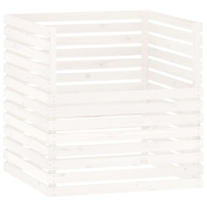 Compostor, Alb, 100X100X102 Cm, Lemn Masiv De Pin