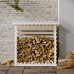 Rastel Pentru Lemne De Foc, Alb, 108X73X108 Cm, Lemn Masiv Pin