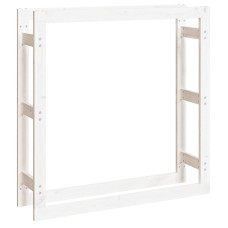 Rastel Pentru Lemne De Foc, Alb, 100X25X100 Cm, Lemn Masiv Pin