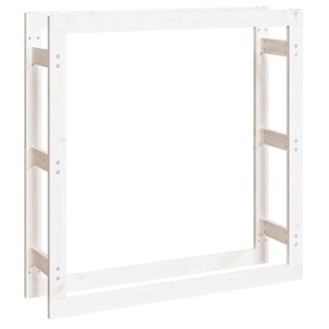 Rastel Pentru Lemne De Foc, Alb, 100X25X100 Cm, Lemn Masiv Pin
