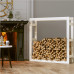 Rastel Pentru Lemne De Foc, Alb, 100X25X100 Cm, Lemn Masiv Pin
