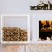 Rastel Pentru Lemne De Foc, Alb, 100X25X100 Cm, Lemn Masiv Pin