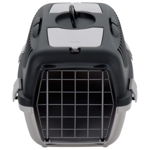 Cutie De Transport Animale, Gri Și Negru, 55X36X35 Cm, Pp