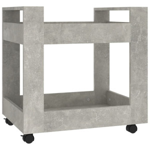 Cărucior De Birou, Gri Beton, 60X45X60 Cm, Lemn Prelucrat