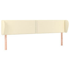 Tăblie De Pat Cu Aripioare Crem 163X23X78/88 Cm Piele Ecologică