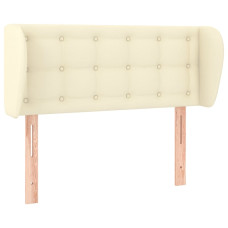 Tăblie De Pat Cu Aripioare Crem 93X23X78/88 Cm Piele Ecologică