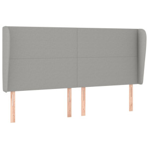 Tăblie De Pat Cu Aripioare Gri Deschis 163X23X118/128 Cm Textil