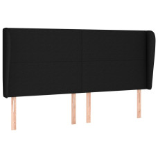 Tăblie De Pat Cu Aripioare, Negru, 203X23X118/128 Cm, Textil