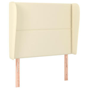 Tăblie De Pat Cu Aripioare, Crem, 83X23X118/128 Cm, Piele Eco