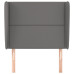Tăblie De Pat Cu Aripioare Gri 93X23X118/128 Cm Piele Eco