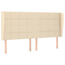 Tăblie De Pat Cu Aripioare, Crem, 163X23X118/128 Cm, Textil