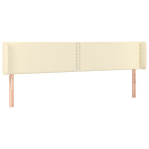 Tăblie De Pat Cu Aripioare Crem 163X16X78/88 Cm Piele Ecologică