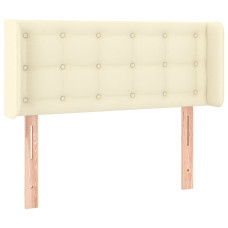 Tăblie De Pat Cu Aripioare Crem 93X16X78/88 Cm Piele Ecologică