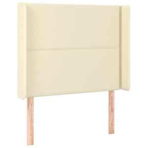 Tăblie De Pat Cu Aripioare, Crem, 83X16X118/128 Cm, Piele Eco