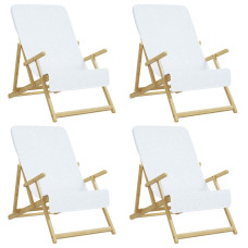 Prosoape De Plajă, 4 Buc., Alb, 60X135 Cm, Textil 400 Gsm