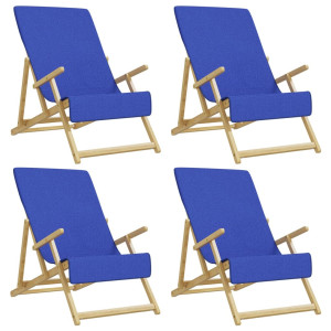 Prosoape De Plajă, 4 Buc., Albastru, 60X135 Cm, Textil 400 Gsm