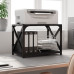 Suport Imprimantă 2 Niveluri Negru 44X26X31,5 Cm Lemn Prelucrat
