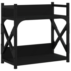 Suport Imprimantă 2 Niveluri Negru 40X20X40 Cm Lemn Prelucrat