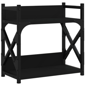 Suport Imprimantă 2 Niveluri Negru 40X20X40 Cm Lemn Prelucrat
