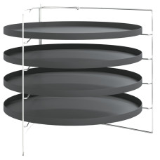 Tăvi Pentru Pizza, 4 Buc., Cu Suport, Ø 28 Cm, Oțel