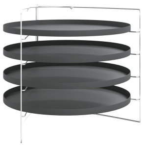 Tăvi Pentru Pizza, 4 Buc., Cu Suport, Ø 28 Cm, Oțel