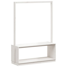 Cuier Haine Cu Pantofar Alb 113X40X157,5 Cm Lemn Masiv De Pin