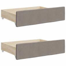 Sertare De Pat 2 Buc, Gri Taupe, Lemn Prelucrat Și Textil