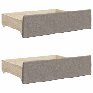 Sertare De Pat 2 Buc, Gri Taupe, Lemn Prelucrat Și Textil
