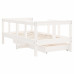 Cadru De Pat Copii Cu Sertare, Alb, 70X140 Cm, Lemn Masiv Pin