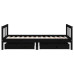 Cadru De Pat Copii Cu Sertare, Negru, 80X160 Cm, Lemn Masiv Pin