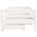 Cadru De Pat Copii Cu Sertare, Alb, 70X140 Cm, Lemn Masiv Pin