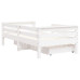Cadru De Pat Copii Cu Sertare, Alb, 70X140 Cm, Lemn Masiv Pin