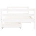 Cadru De Pat Copii Cu Sertare, Alb, 80X160 Cm, Lemn Masiv Pin