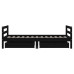 Cadru De Pat Copii Cu Sertare, Negru, 80X160 Cm, Lemn Masiv Pin