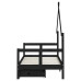 Cadru De Pat Copii Cu Sertare, Negru, 80X160 Cm, Lemn Masiv Pin