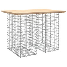 Bancă De Grădină, Design Gabion, 100X70X72Cm, Lemn Masiv De Pin