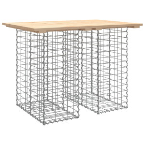 Bancă De Grădină, Design Gabion, 100X70X72Cm, Lemn Masiv De Pin