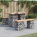 Bancă De Grădină, Design Gabion, 100X70X72Cm, Lemn Masiv De Pin