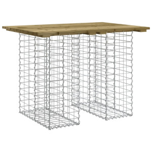 Bancă Grădină, Design Gabion, 100X70X72 Cm, Lemn Pin Impregnat