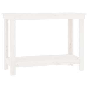 Banc De Lucru, Alb, 110X50X80 Cm, Lemn Masiv Pin